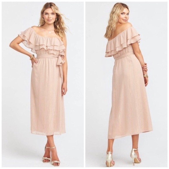 NWT Show Me Your Mumu Rosie Mauve Ruffle Dress Size Large - Picture 2 of 14